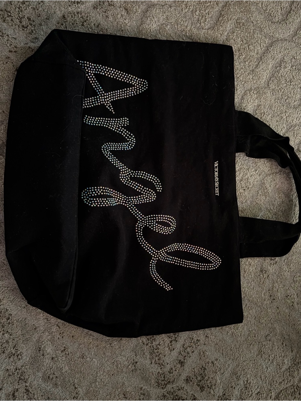 Victoria's Secret Black Studded 'Angels' Script Tote